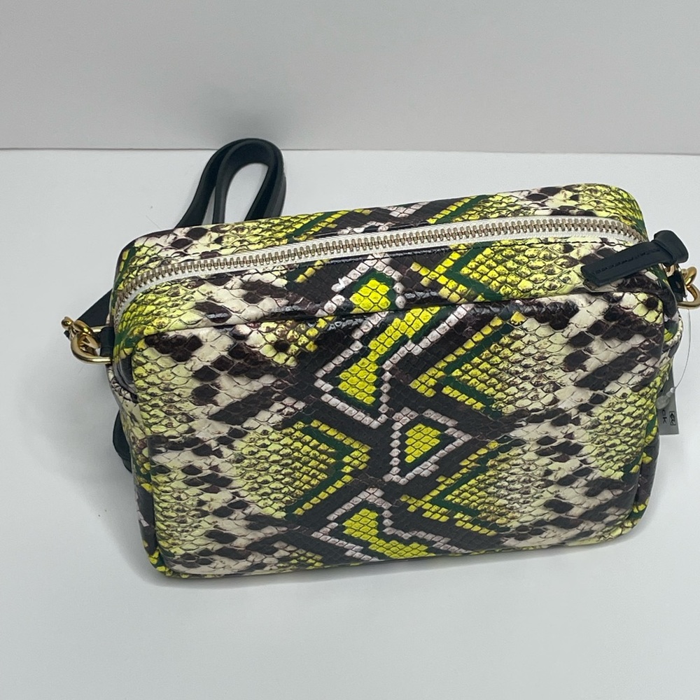 Clare Vivier Clare V. Midi Sac Leather Crossbody Bag (Yellow Riviera Stripe)
